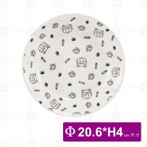 【大同磁器】湯皿8吋-黑福 Φ20.6xH4cm