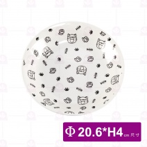 【大同磁器】湯皿8吋-黑福 Φ20.6xH4cm