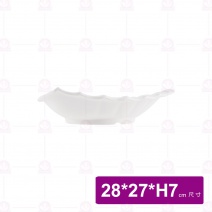 【LihTay】三角扇貝盤-白 28x27xH7cm(6入/盒)