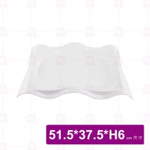 【LihTay】滾邊長方盤-白 51.5x37.5xH6cm(3入/盒)