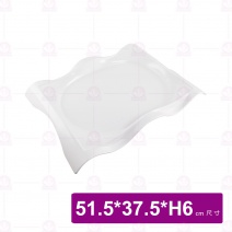 【LihTay】滾邊長方盤-白 51.5x37.5xH6cm(3入/盒)
