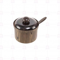 W016 木紋佐料罐-大 Φ9xH6cm/230-5016