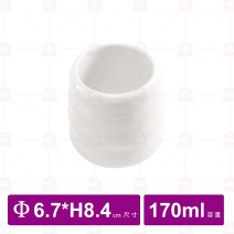 【台灣美耐】C201 橫紋水杯亮面 白 (接單生產)