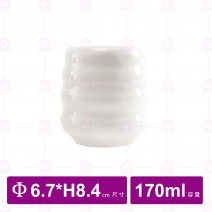 【台灣美耐】C201 橫紋水杯亮面 白 (接單生產)