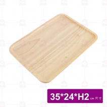 【菊川本味】M152-35圓角橡膠木盤(平底長方) 35x24x2c