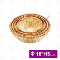 【菊川本味】竹編麵包籃(圓)16xH5cm