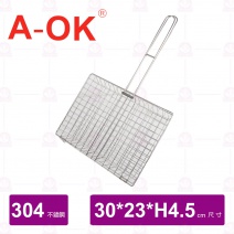 【A-OK】304不鏽鋼深型海鮮烤網大 31x23x4.5cm