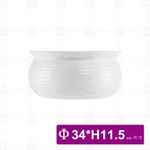 瓷土鍋 白橫紋大燉盅 34xH11.5cm