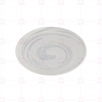 日 9吋丸皿  白灰彩