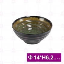 【大同磁器】CZN0026 窯變-外黑內綠飯碗