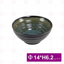 【大同磁器】CZN0027 窯變-外黑內藍飯碗