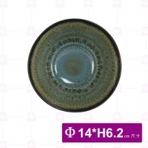 【大同磁器】CZN0027 窯變-外黑內藍飯碗