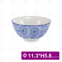 【大同磁器】CZN0028 藍花飯碗
