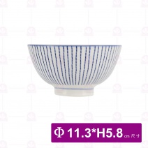 【大同磁器】CZN0030 藍色線飯碗 (120入/箱)