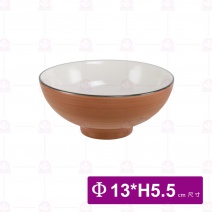 【大同磁器】色釉碗 淺咖啡色Φ13xH5.5cm