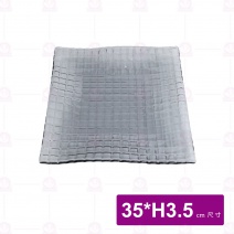 窯燒格紋方盤-黑 FL-0733-BK