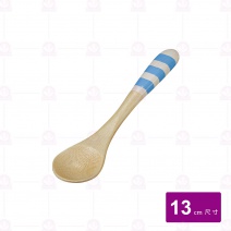 【菊川本味】本色彩條竹小圓匙-水藍13cm