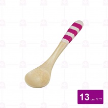 【菊川本味】本色彩條竹小圓匙-桃紅13cm