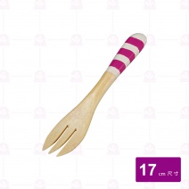 【菊川本味】本色彩條竹小叉-桃紅17cm