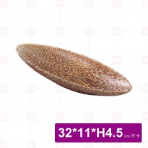 【菊川本味】棕櫚木碟-淺圓錐32x11xH4.5cm
