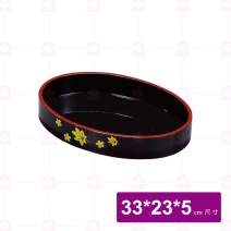 【菊川本味】木烤漆楓葉盛器-橢圓33x23x5cm