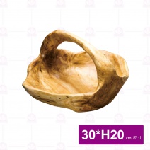 【菊川本味】不規則實木盆(把手)J37-30