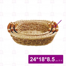 【菊川本味】田園藤編籃(橢圓)24x18x8.5cm