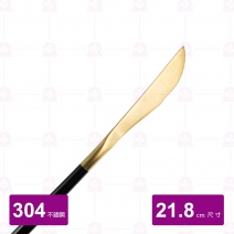 #304鍍鈦牛排刀(黑金配色) 21.8cm