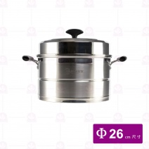 304不鏽鋼附蓋底蒸籠(1蓋+1鍋)附蒸籠片 26cm