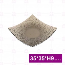 窯燒玻璃正方深盤 FL-0250-TC