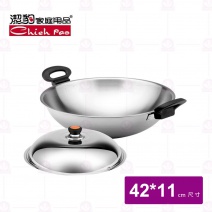 【潔豹】健康七層複合金雙耳炒鍋 42cm