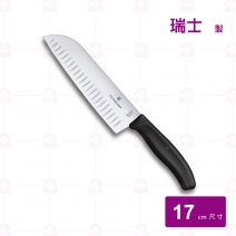 【瑞士維氏】經典三德刀黑柄 17cm
