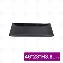 365  翹角長方盤  黑 46x23xH3.8cm