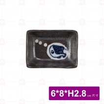 3.5吋河豚布紋長方醬碟 6x8xH2.8cm
