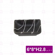 3.5吋一珍白條布紋長方醬碟 6x8xH2.8cm