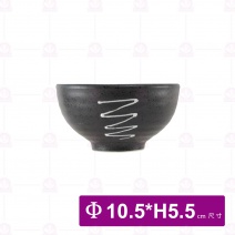 一珍白條 4.2吋羅紋飯碗 Φ10.5xH5.5cm