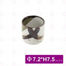 二色雜草2.8吋羅紋直身杯 Φ7.2xH7.5cm