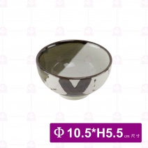二色雜草 4.2吋羅紋飯碗 Φ10.5x5.5cm