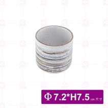 白刷毛2.8吋羅紋直身杯 Φ7.2xH7.5cm