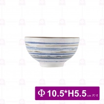 白刷毛4.2吋羅紋飯碗 Φ10.5xH5.5cm