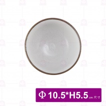 白刷毛4.2吋羅紋飯碗 Φ10.5xH5.5cm