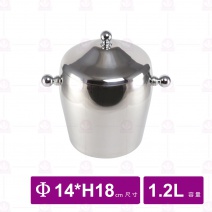 鼓型不銹鋼雙層冰粒桶 1.2 L HN22008 Φ14xH18cm