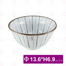 藍線紋5吋日式反口碗 Φ13.6xH6.9cm