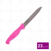 144043 繽紛色彩蔬果刀附齒-桃紅 刃長11.2cm總長23cm
