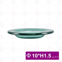 FL-0335-3-G 窯燒圓形小皿-綠 10xH1.5cm