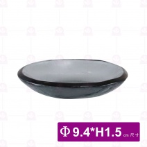 FL-0335-2-BK 窯燒圓形味碟-黑 9.4xH1.5cm