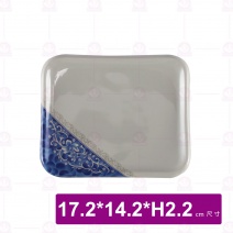 【LihTay】40 方形壽司盤 意祥花 17.2x14.2x2.2cm