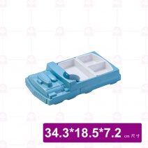 【Shunta金順代】ST19900S 火車造型餐盤組藍