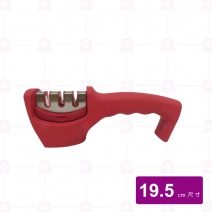 3孔矽膠柄磨刀器 紅 750-0301