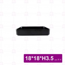 【LihTay】3201 四角燒物盤  黑(12入/盒)